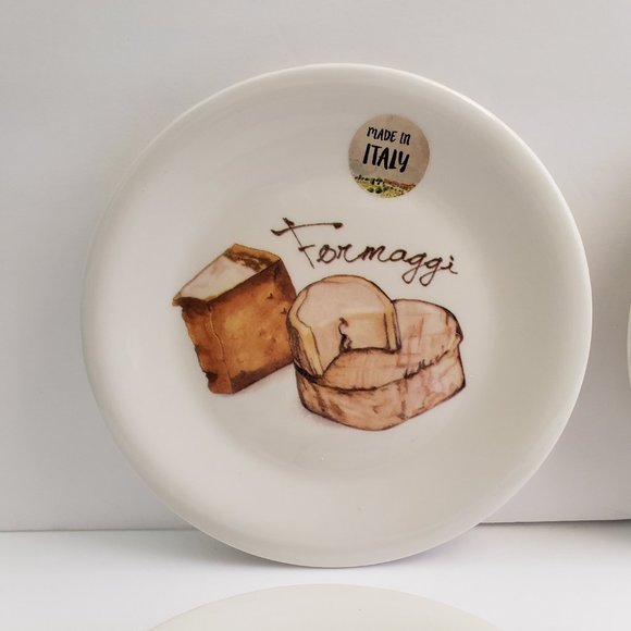 Ceramica Cuore 7.5" Ceramic Plates Formaggi Cheese Illustration Made in Italy - Picture 4 of 8